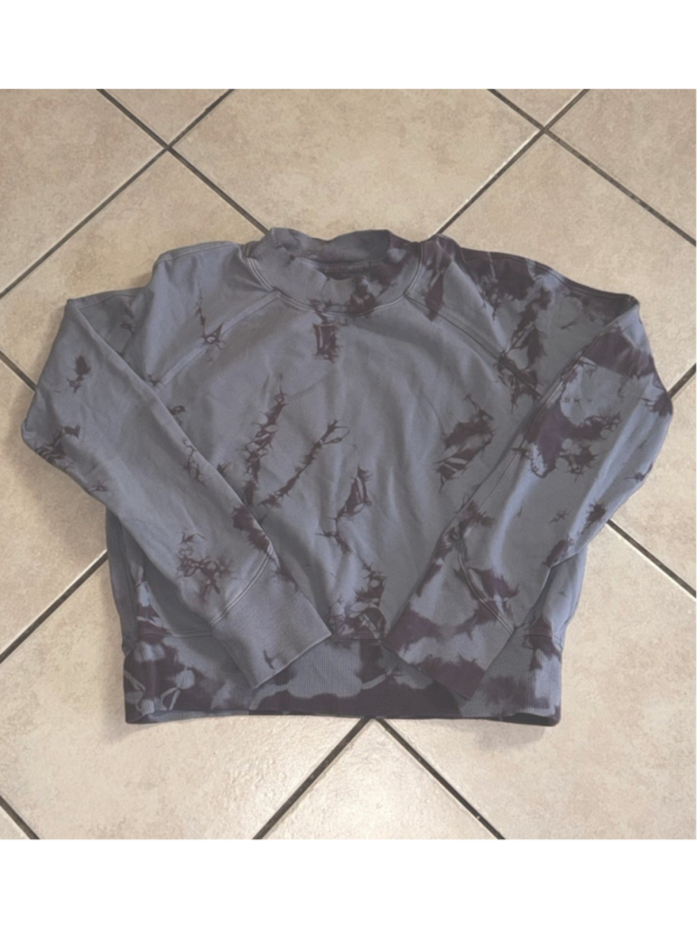 LULULEMON READY TO ROLL SWEATSHIRT TIE DYE GRAY/PURPLE Sz 6